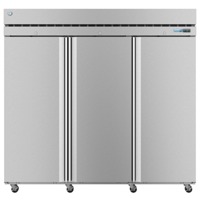 Hoshizaki F3A-FS 82.5" W Three-Section Solid Door Reach-In Steelheart Series Freezer - 115 Volts