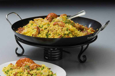 American Metalcraft GS1775 23.75&quot; Carbon Steel Round Paella Pan