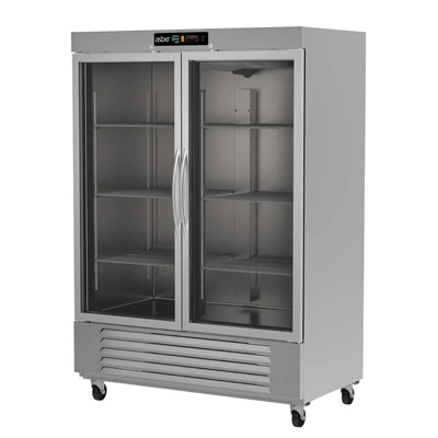 Asber ARR-49-2G 55.25" W Two-Section Glass Door Reach-In Refrigerator