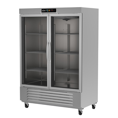Asber ARR-49-2G 55.25" W Two-Section Glass Door Reach-In Refrigerator