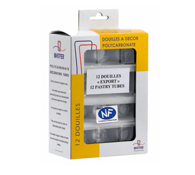 Matfer Bourgeat 166004 Decorating Tube Tip set Unbreakable Polycarbonate - 1 set