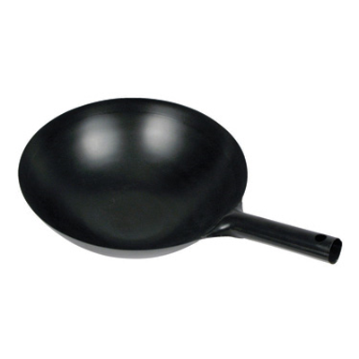 Winco WOK-34 14" Dia. Black Carbon Steel Japanese Wok