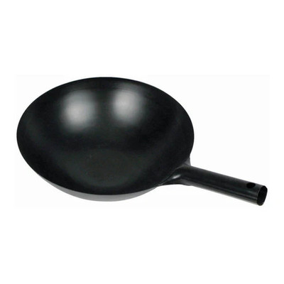 Winco WOK-34 14" Dia. Black Carbon Steel Japanese Wok