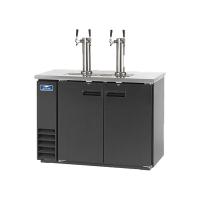 Arctic Air ADD48R-2 49"W Black Stainless Steel Solid Door Direct Draw Draft Beer Dispenser
