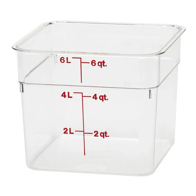 Cambro 6SFSCW135 6 qt Clear Square CamSquare Food Container