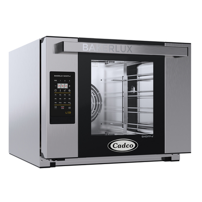 Cadco XAFT-04HS-LD Stainless Steel 1 Deck Half Size Electric Bakerlux LED Heavy-Duty Convection Oven - 208-240 Volts 1-Ph
