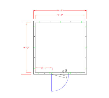 American Panel 10X10F-I 116" W x 90" H Indoor Acrylume With Floor Walk-In Freezer