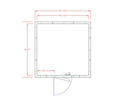 American Panel 10X10F-I 116" W x 90" H Indoor Acrylume With Floor Walk-In Freezer
