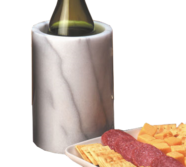 American Metalcraft MWC57WHITE 5&quot; Dia. x 7&quot; H White Marble Wine Cooler