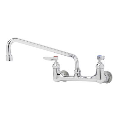 T&amp;S Brass B-0231 8" Centers, 12" Swing Nozzle Double Pantry Faucet