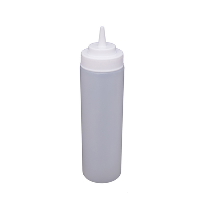 CAC China SQBT-W-24C 24 Oz. Clear Plastic Squeeze Bottle (8 Pack Per Case)