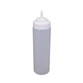 CAC China SQBT-W-24C 24 Oz. Clear Plastic Squeeze Bottle (8 Pack Per Case)