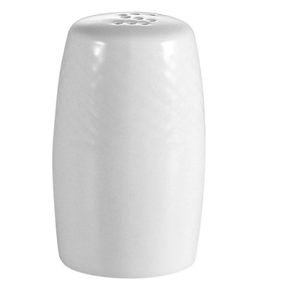 CAC China BST-SS 1.38" Dia. Super White Porcelain Round Boston Salt Shaker (4 Dozen Per Case)