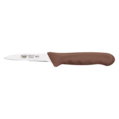 Winco KWP-30N 3.25&quot; Paring Knife with Brown Handle (2 Each Per Pack)