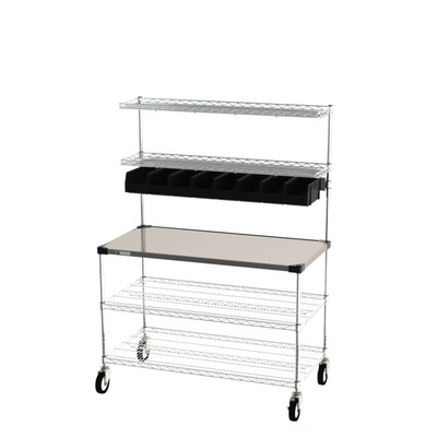 Metro CR2448DSS Delivery Staging / Drive-Thru Station with Wire Shelving 49 3/4" x 27 3/4" x 65 3/4"
