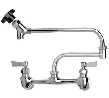 Fisher 4231 8" Adjustable Centers 11" Control Swing Spout 13" Double-Jointed Assembly Wall Mount Brass Faucet