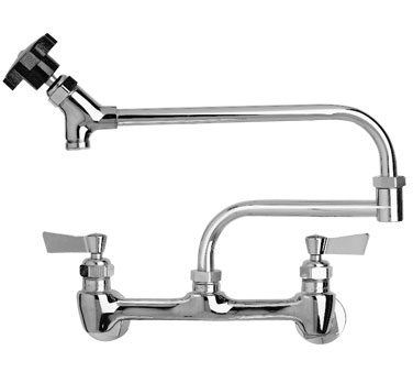 Fisher 4231 8" Adjustable Centers 11" Control Swing Spout 13" Double-Jointed Assembly Wall Mount Brass Faucet