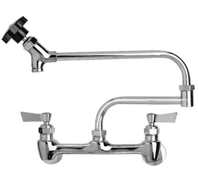 Fisher 4231 8" Adjustable Centers 11" Control Swing Spout 13" Double-Jointed Assembly Wall Mount Brass Faucet