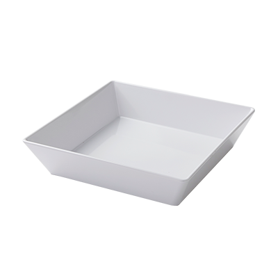 American Metalcraft MELSQ10 64 Oz. Plastic White Square Endurance Bowl
