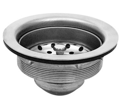 Fisher 6556 3 1/2" Sink Opening Crome Plated Drain With 4 1/2" Face Flange