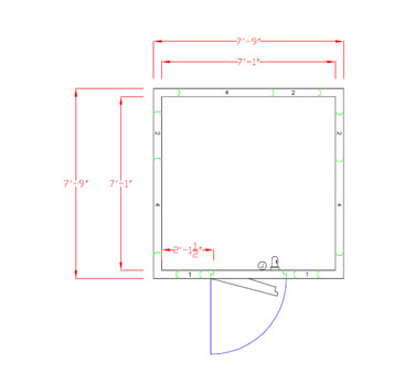 American Panel 8X8C-I 93" W x 87.75" H Indoor Acrylume Floorless Walk-In Cooler