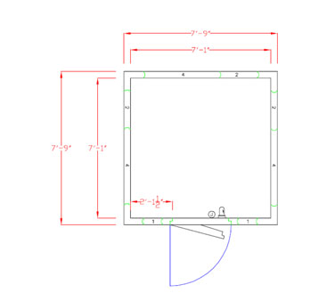 American Panel 8X8C-I 93" W x 87.75" H Indoor Acrylume Floorless Walk-In Cooler