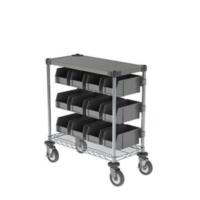 Metro CR1430CC Condiment Cart 33 3/4" Stainless Steel with Removable Bins
