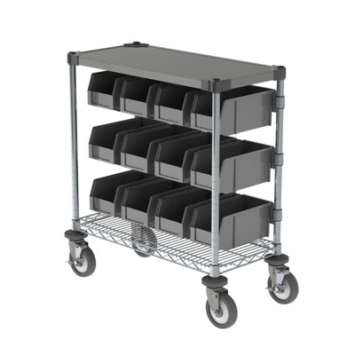 Metro CR1430CC Condiment Cart 33 3/4" Stainless Steel with Removable Bins