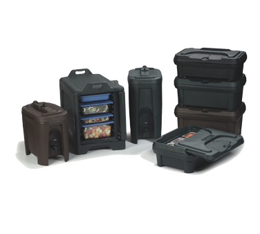Carlisle XT160003 18 Qt. Black Cateraide Slide 'N Seal Pan Carrier