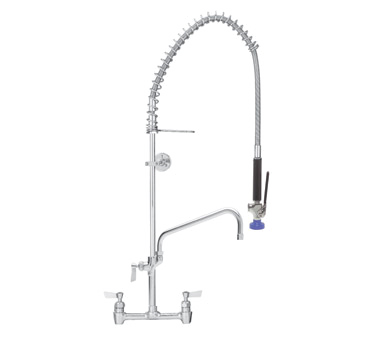 Fisher 48930 16" Spout Wall Bracket 8" OC Splash-Mounted Pre-Rinse Unit