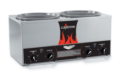 Vollrath 72028 Cayenne Twin 7 Quart Well Countertop Cooker/Warmer - 120 Volts, 700 Watts