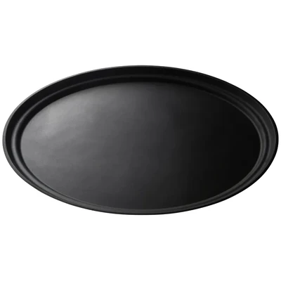 Cambro 2900CT110 23.5" x 28.88" Fiberglass Black Oval Camtread Serving Tray