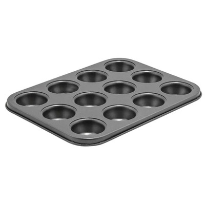 Winco CMF-12M 10" x 7.75" Carbon Steel Mini Muffin Pan