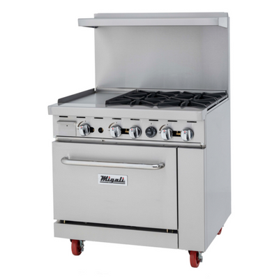 Migali C-RO4B-12GL-LP 36" Liquid Propane Competitor Series Range - 27,000 BTU