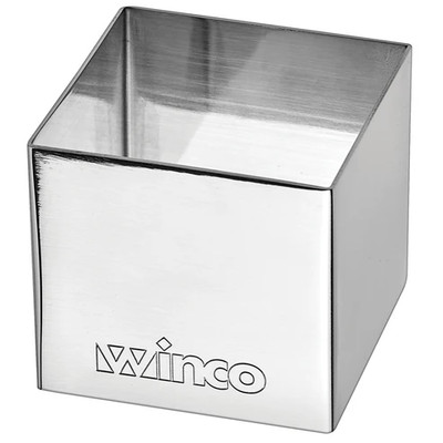 Winco SPM-22S 2"W x 2"D x 2"H Stainless Steel Square Pastry Mold