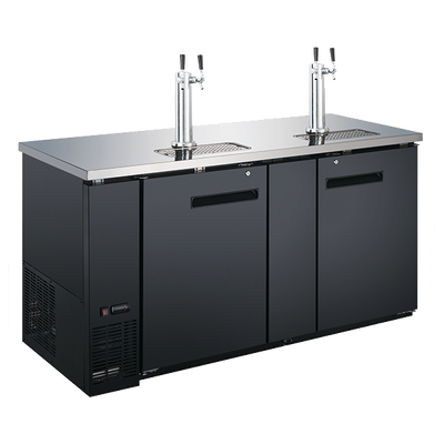 Admiral Craft USBD-6928/2 90" W Black U-STAR Draft Beer Cooler or Dispenser - 115 Volts