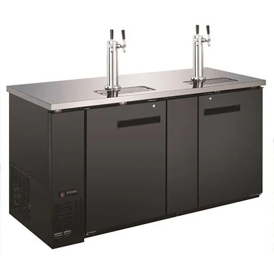 Admiral Craft USBD-6928/2 90" W Black U-STAR Draft Beer Cooler or Dispenser - 115 Volts