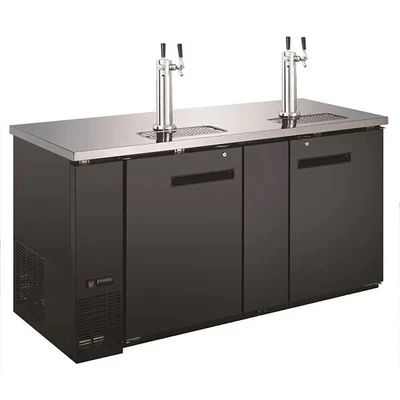 Admiral Craft USBD-6928/2 90" W Black U-STAR Draft Beer Cooler or Dispenser - 115 Volts