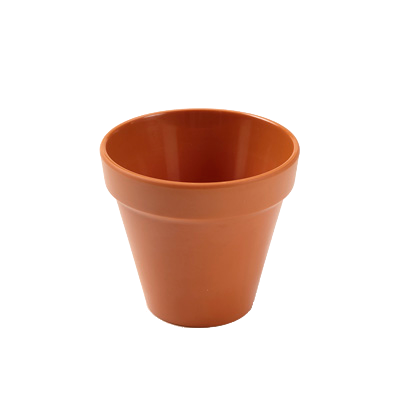 American Metalcraft MELPOT8 3.5 8 Oz. Plastic Round Terra Cotta Pot