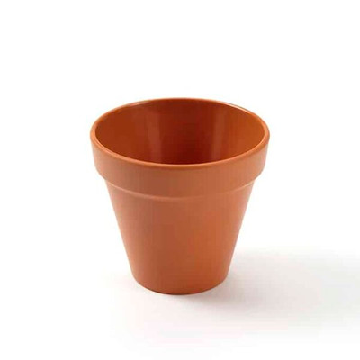 American Metalcraft MELPOT8 3.5 8 Oz. Plastic Round Terra Cotta Pot