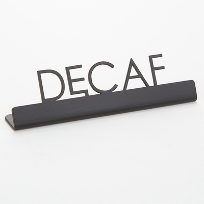 American Metalcraft SBD5 5" W Black Stainless Steel Decaf Sign