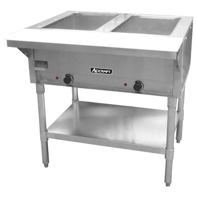 Admiral Craft ST-120/2 33" W Two 8" Deep Open Wells Steam Table - 120 Volts