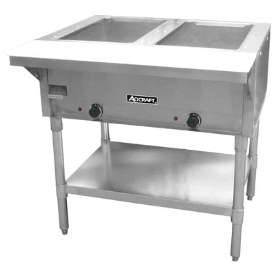 Admiral Craft ST-120/2 33" W Two 8" Deep Open Wells Steam Table - 120 Volts