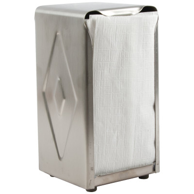 San Jamar H900X Tall Fold Tabletop Napkin Dispenser Satin