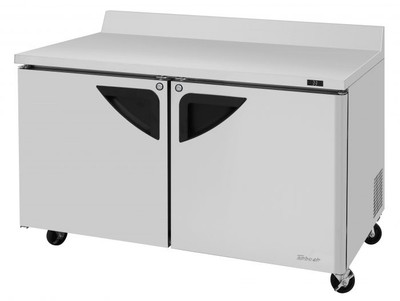 Turbo Air TWR-60SD-N 60.25"W Two-Section Stainless Steel Door Super Deluxe Worktop Refrigerator