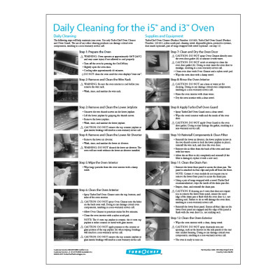 TurboChef DOC-1051 8-1/2" x 11" Poster Daily Cleaning