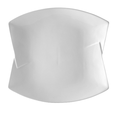 CAC China BTF-8 Super White Porcelain Rectangular Butterfly Plate (2 Dozen Per Case)