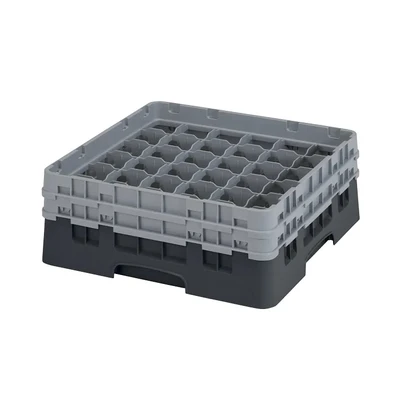 Cambro 36S434110 Camrack Glass Rack With (2) Soft Gray Extenders - 4 Cases