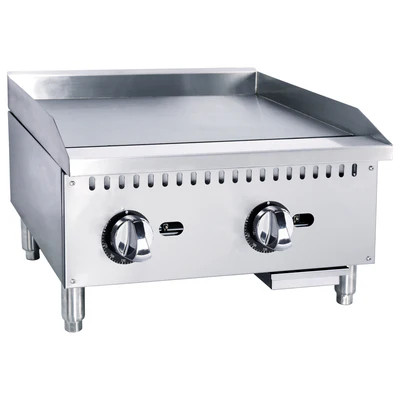 Adcraft BDECTG-24/NG 24" W Natural Gas Countertop Black Diamond Griddle - 60,000 BTU