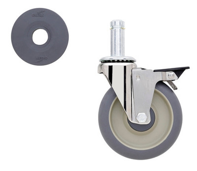 Metro 5Mdba Super Erecta Stem Caster 5" Dia. 1-1/4" Face 250 Lb. Capacity High Modulus Donut Wheel Tread
